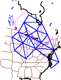 Eastern Living Land map using IU coordinates