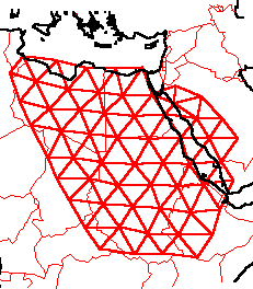 Nile Empire map using KJ coordinates