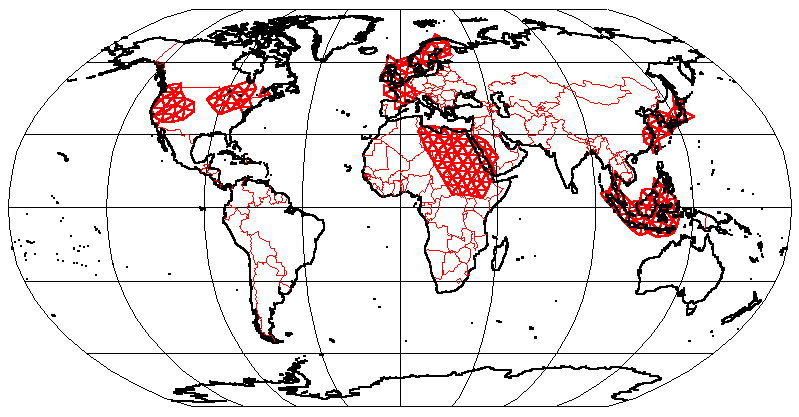 The realms based on KJ coordinates